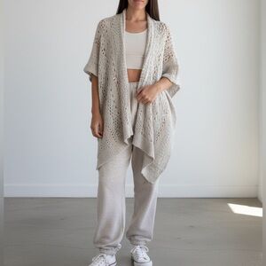 Abercrombie & Fitch Cream Open-Knit Cardigan